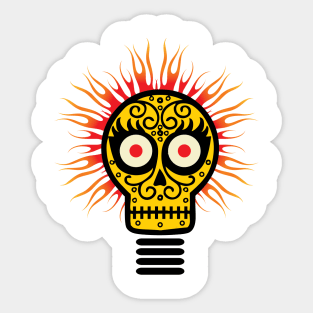 Lightbulb skull Sticker